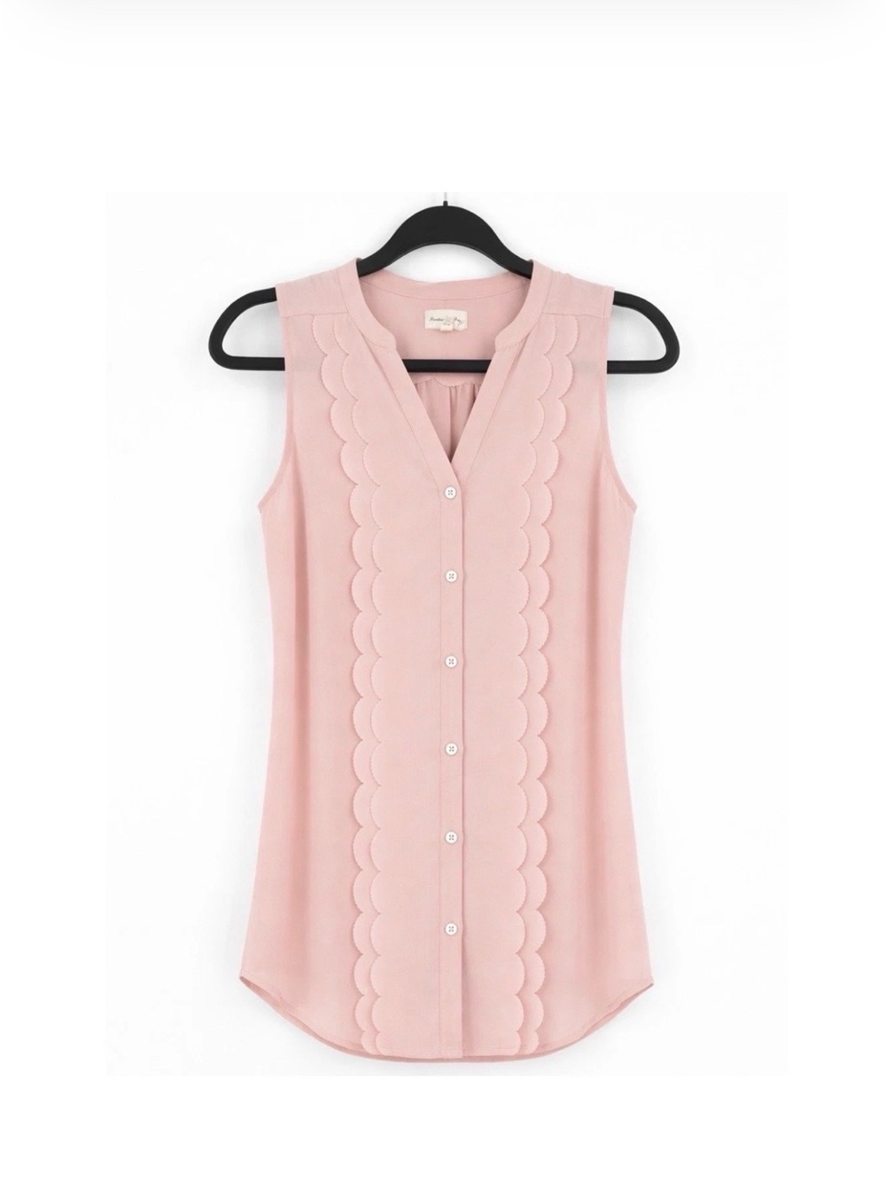 Anthropologie Brand Meadow Rue. Sleeveless Scallop-Trim. Blush Pink. Size 4